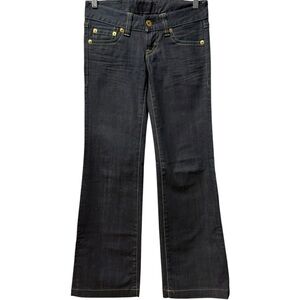 Rare MOUSSY Vintage Japan Jeans 25‎ Bootcut Low Rise Y2K Dark Wash Denim $360+
